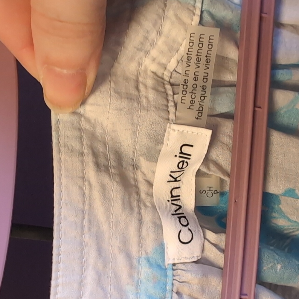 Calvin Klein Watercolor Peasant Top - Picture 7 of 9